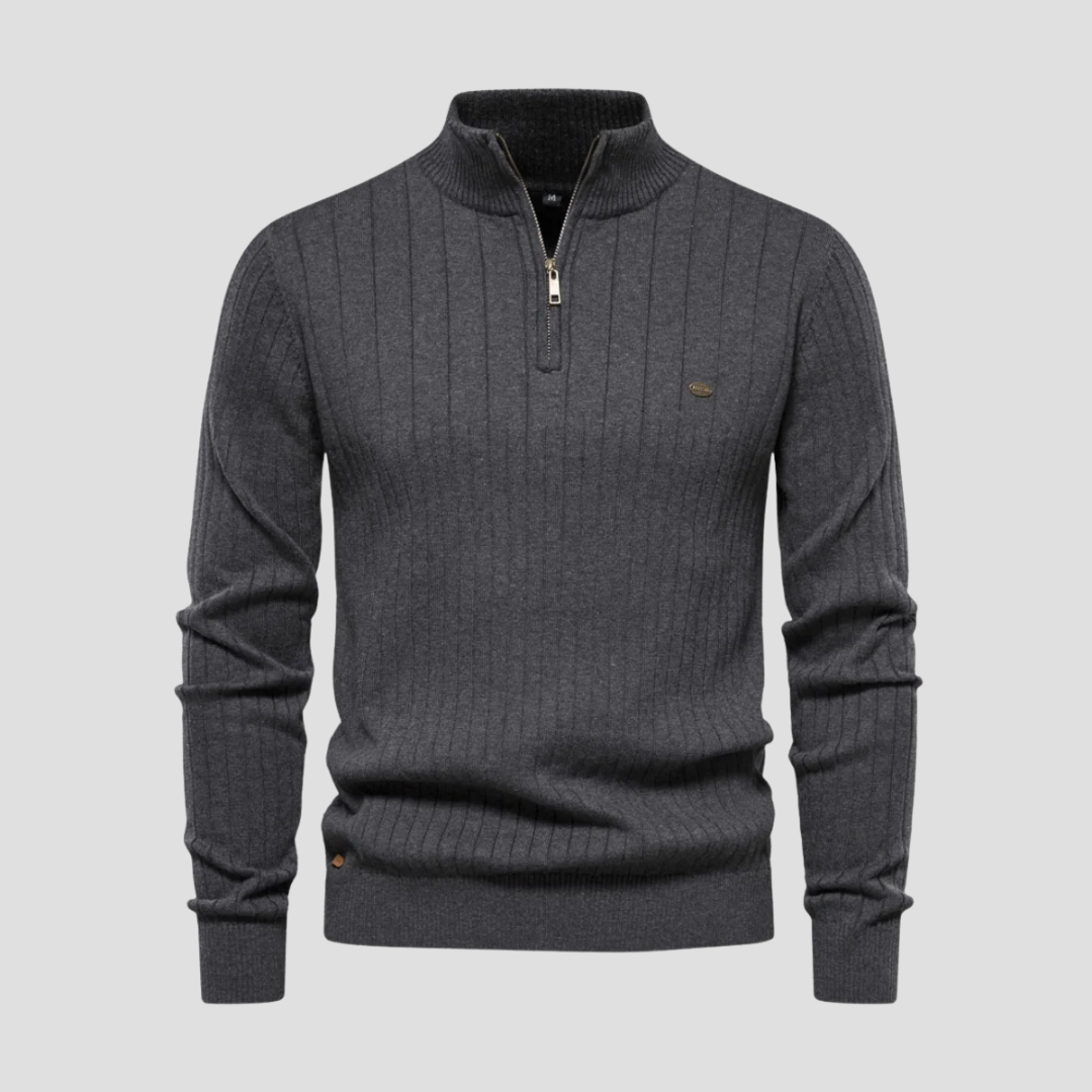  Auvémont Men's Ribbed Quarter-Zip Jumper