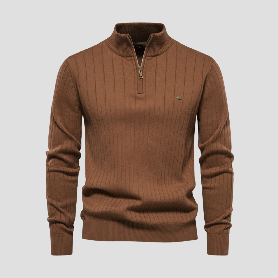  Auvémont Men's Ribbed Quarter-Zip Jumper