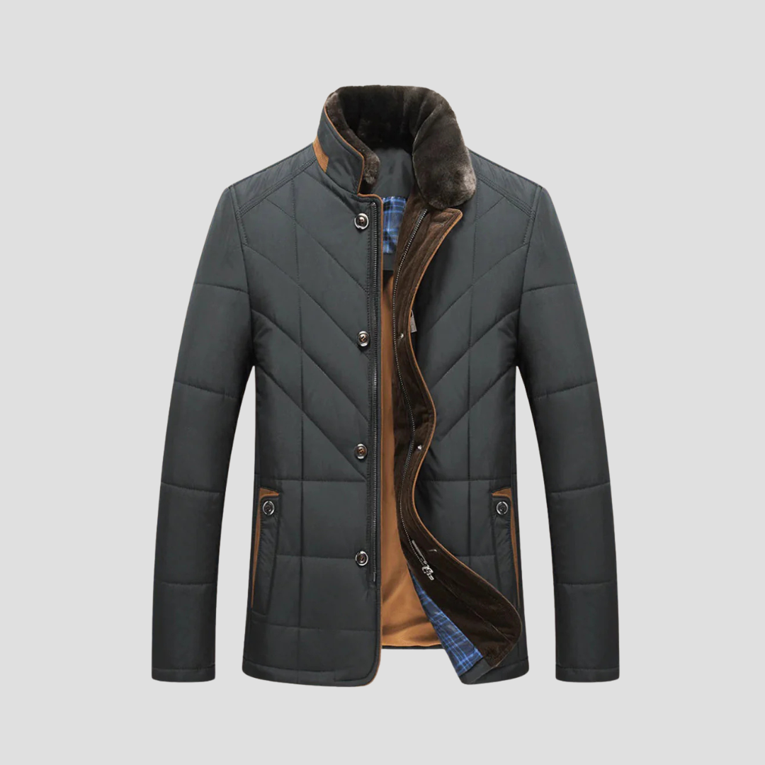  Auvémont Men's Stand-Collar Quilted Jacket