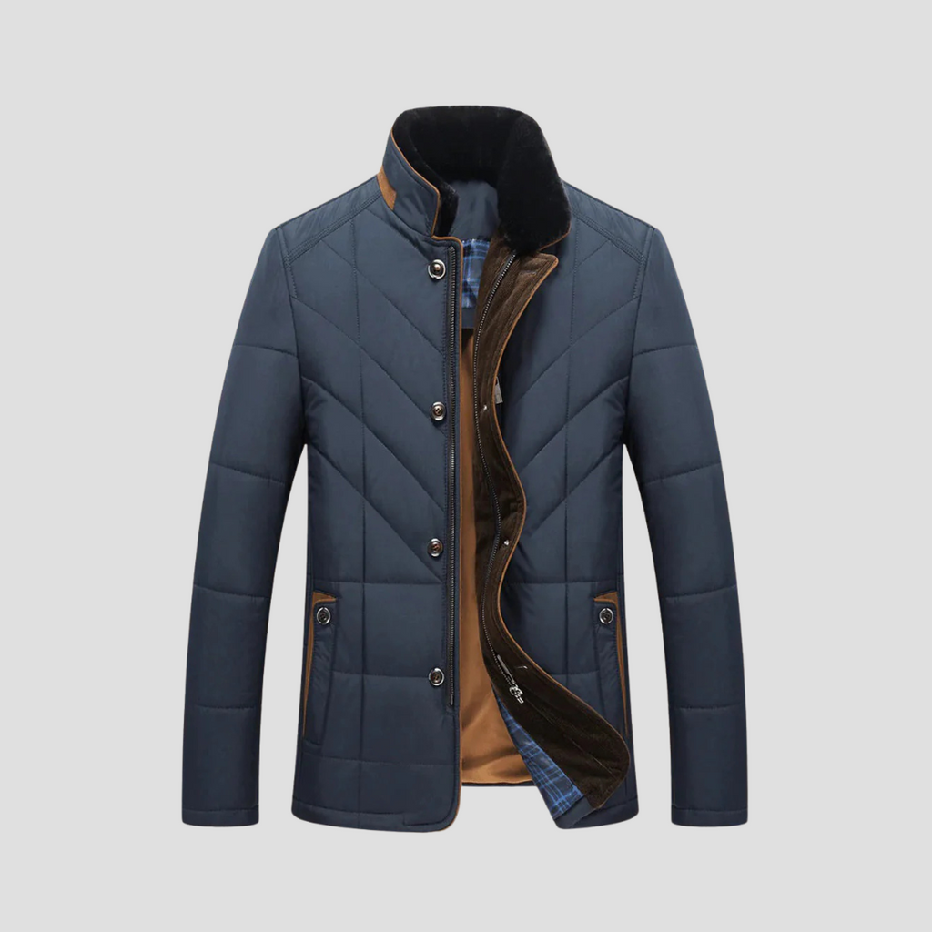  Auvémont Men's Stand-Collar Quilted Jacket