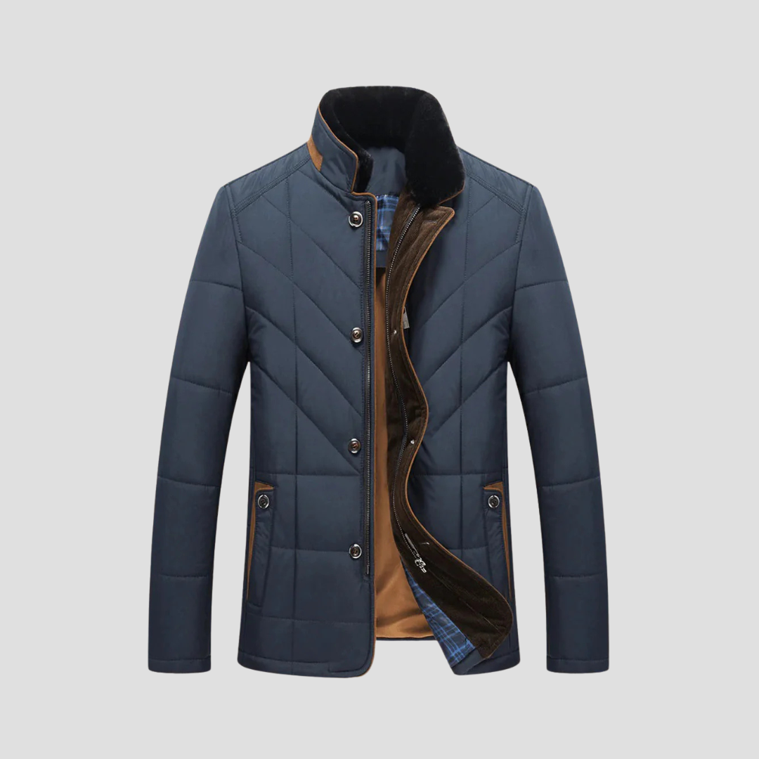  Auvémont Men's Stand-Collar Quilted Jacket
