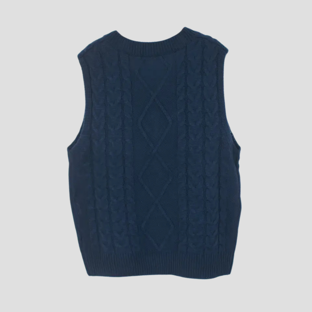  Women's Cable Knit V-Neck Sweater Vest